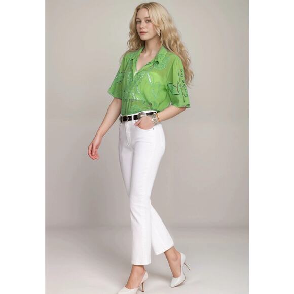 Johnny Was Marseille Baby Boot Jeans JW1011CN8 White Size 32 New w/ Defect - Picture 2 of 9